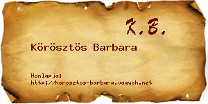 Körösztös Barbara névjegykártya