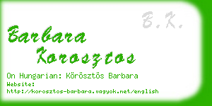 barbara korosztos business card